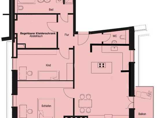 Geschmackvolle lichtdurchflutete Wohnung mit dreieinhalb Zimmern in Schwabing, München