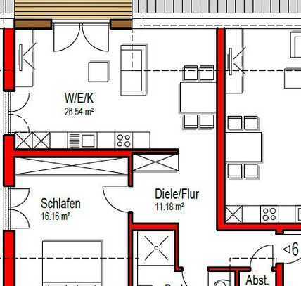 Helle, hochwertig ausgestattete 2-Zimmer-Neubau-Wohnung mit Mainblick in Obernburg