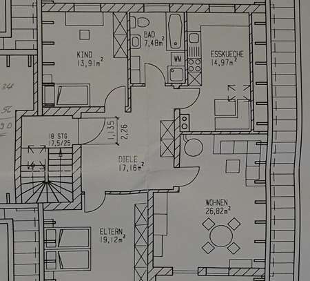 4-Zimmer-Maisonette mit Balkon für ruhiges Ehepaar mittleren Alters und großem Platzbedarf