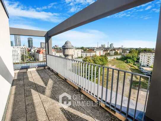 Europaviertel - Exklusive Maisonettewohnung mit Terrasse und Blick auf die Frankfurter Skyline