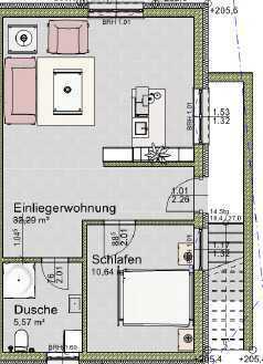 Neubau 49 m² - 2.0 Zi. Einbauküche VinylEiche hell, KFW 15, Dusche ebenerdig