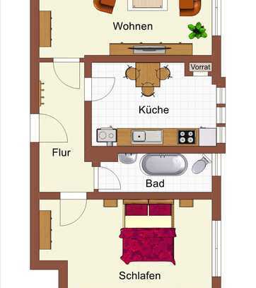 Schöne 2-Zimmer Wohnung mit großer Küche, List