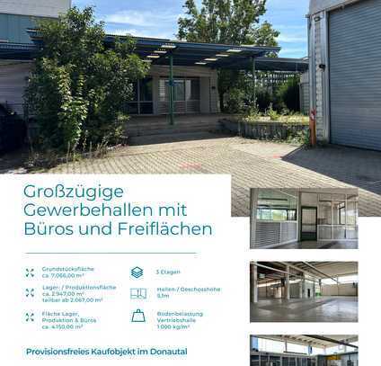 Großzügige Gewerbehallen mit Büros & Freiflächen