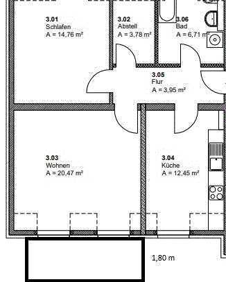 Schöne, freundliche, helle 2-Zimmer-DG-Wohnung mit Balkon in Flöha (Chance auf 3-Zi-Umbau nutzen)