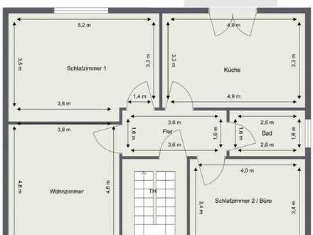 Erstbezug nach Kernsanierung einer 3-Zimmer-Wohnung mit Balkon und Garten in Bürstadt