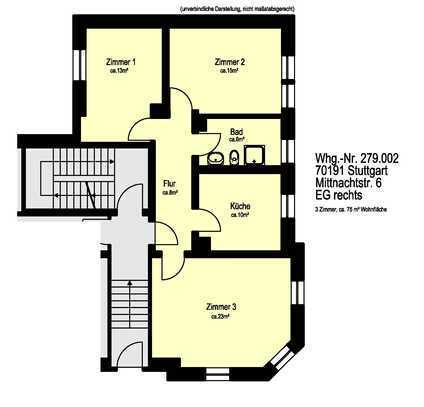 Stuttgart-Nord - 3 Zimmer-Wohnung