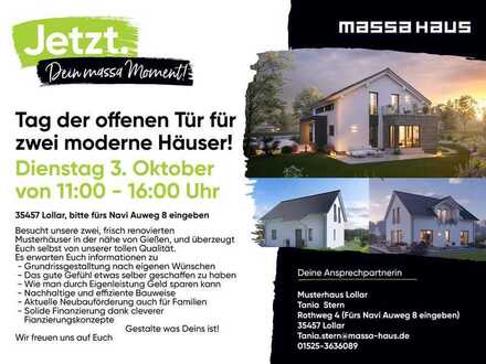 Hausbesichtigung am Dienstag, den 3. Oktober von 11-16 Uhr in 35457 Lollar Auweg Ecke Pfingstweide