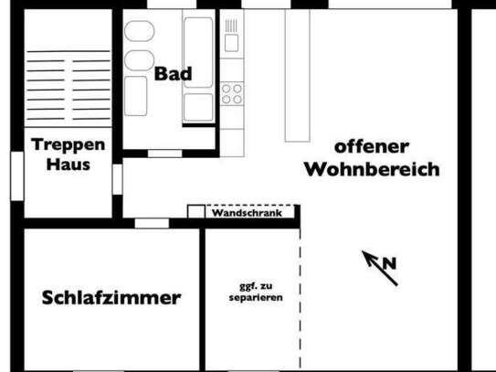 Helle 2-3 Zimmer-Dachgeschosswohnung in Wiehl/Oberwiehl