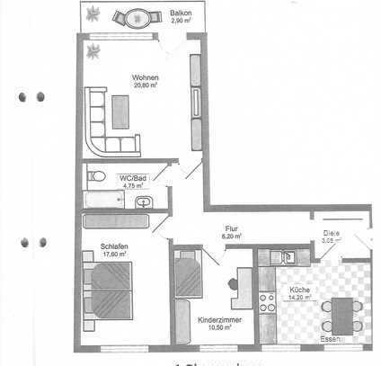 Helle 3-Zimmer-Wohnung mit Einbauküche, Balkon und Garagenstellplatz im Bielefelder Westen