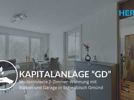KAPITALANLAGE "GD" - Modernisierte 2-Zimmer-Wohnung mit Balkon und Garage in Schwäbisch Gmünd