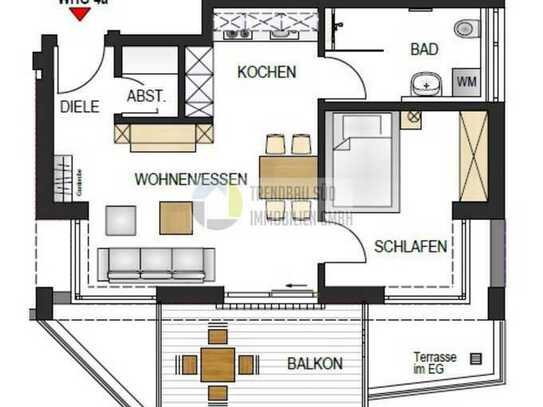 barrierefreie 2,5-Zimmer Obergeschosswohnung mit Balkon