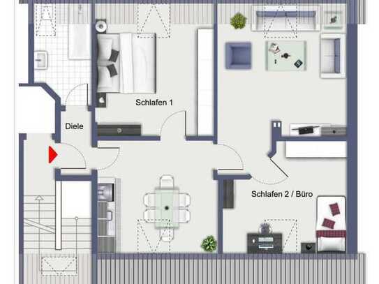 Geschmackvolle, vollständig renovierte 3-Zimmer-Dachgeschosswohnung in Leverkusen