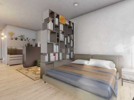 1-Zi-Apartment im Loftstyle, Erstbezug n.S, Fb-Hzg., EBK, Keller