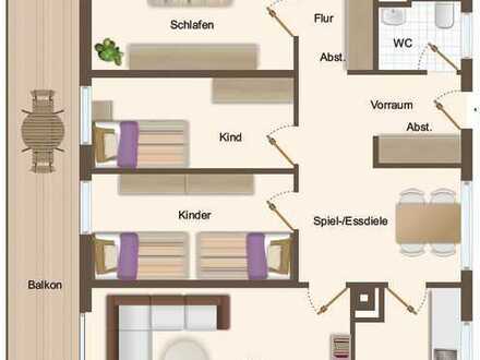 gepflegte 4 Zimmer Wohnung mit großzügigen Balkon