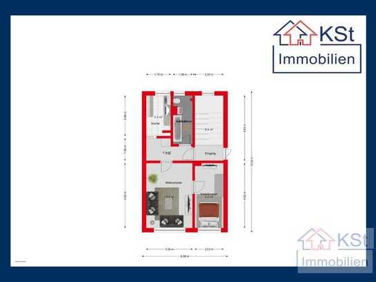 Gemütliche 2-Zimmer-Wohnung in Zwenkau – Ruhige Lage fussläufig nahe Zwenkauer See, sofort verfügbar