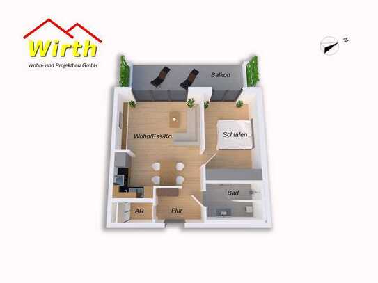 Wohnung 03	 -	63,30 m²