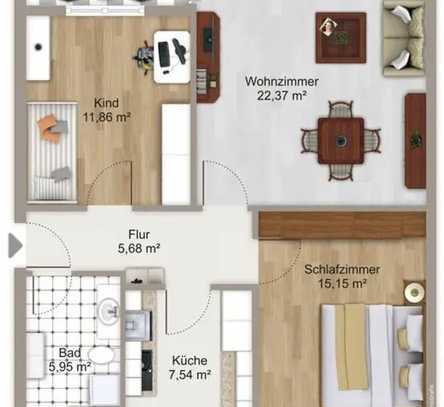 Sanierte 3 Zimmer-Wohnung mit Balkon im schönen Bothfeld