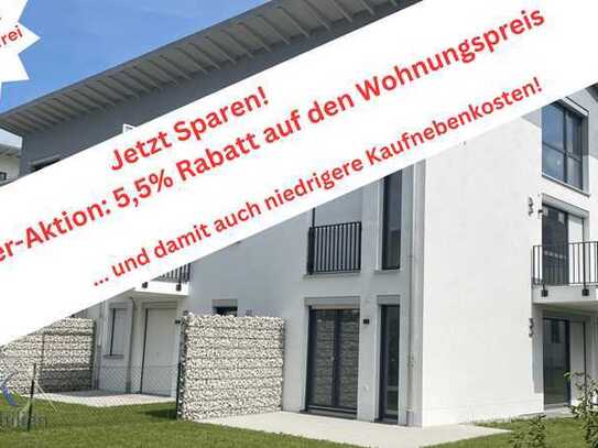 Neubau - Nachhaltig - Zukunftsorientiert: 2-Zi.-Wohnung ca. 107 m² m. Garten + Terrasse in Germering