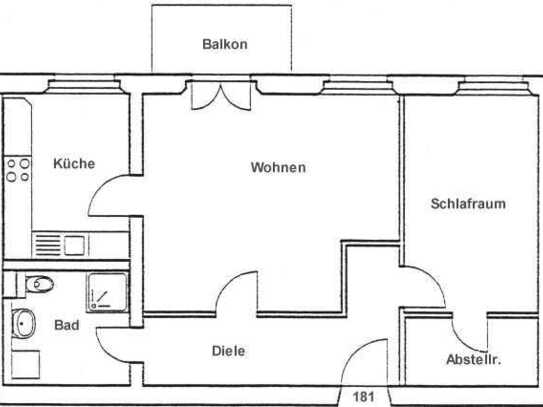 2-Raumwohnung mit Balkon