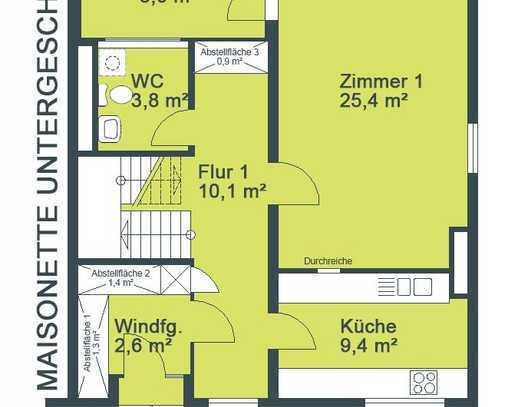 4-Zimmer-Maisonette-Wohnung mit Terrasse und Blick über die Stadt