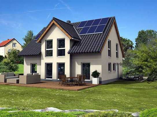 Modernes Landhaus mit Photovoltaik und Schornstein zwischen Jena und Eisenberg!