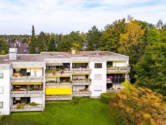 Schöne 3-Zimmerwohnung im Zentrum von Grünwald mit großem Südbalkon zum sofortigen Selbstbezug