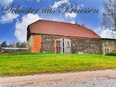 Schuster aus Preussen - Märkische Schweiz - Feldsteinscheune um 1875 mit ca. 275 m² Grundfläche, ...