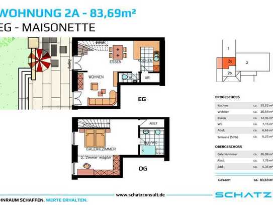 🏛️Sanierte denkmalgeschützte Maisonettewohnung mit Gartenanteil I 🍃 Wohnen im Naturpark I Nr. 2a