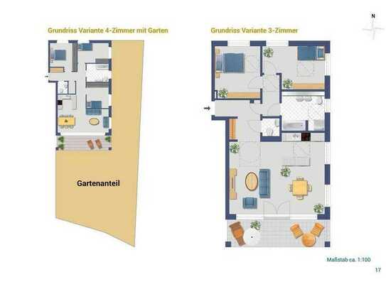 Traumhafte 3- oder 4-Zimmer-Neubauwohnung mit 184 m² Garten