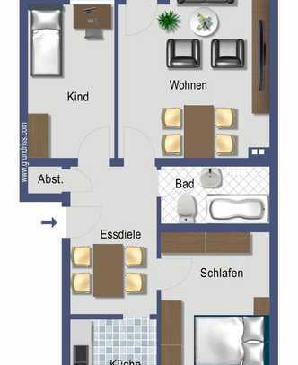 Gut geschnittene Eigentumswohnung mit Balkon - provisionsfreie Kapitalanlage