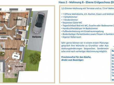 ! wow mit Gartenanteil & Stellplatz ! Beeindruckende 3,5-Zimmer-Wohnung mit Terrasse und 73 m²!