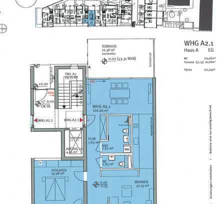 WE A2.1 -Erdgeschoss-Terrassen-Wohnung in architektonisch anspruchsvoller Wohnanlage!