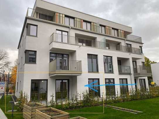 2. Reihe Neubau 3-Zimmer-Wohnung mit Terrasse & Garten - Stellplatz, HWR mit Fenster