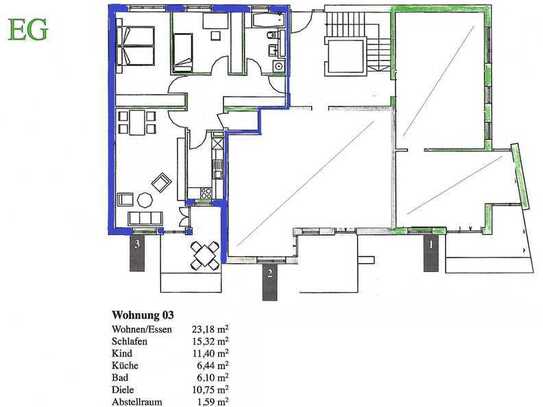 3-Raum-EG-Wohnung mit Garten und Tiefgarage im Parco Verde Straubing