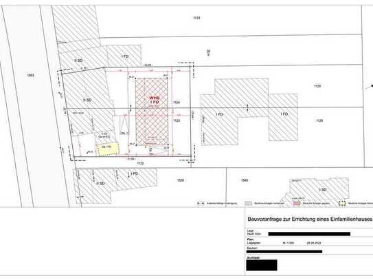 Baugrundstück in Rath-Heumar mit 390 qm**Baugenehmigung für 250 m² Einfamilienhaus oder DHH*Zentral*