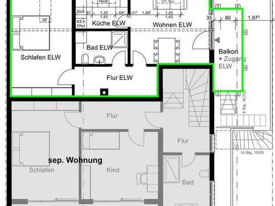 Komplett sanierte 2-Zi-Einlieger-Wohnung in gehobener Ausstattung, EBK, Balkon in Etzenrot