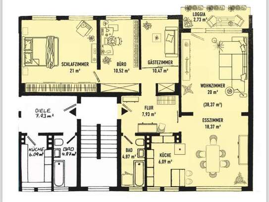 Modernisierte 3,5-Raum-Wohnung mit Balkon und Einbauküche in Hannover