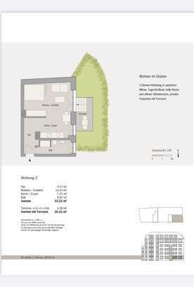 Exklusive 1,5-Zimmer-Terrassenwohnung mit eigenem Garten