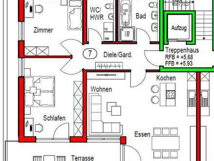 Neubau Erstbezug 3-Zimmer Penthouse Wohnung mit Küche und großem Balkon