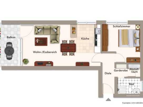 Stilvolle, modernisierte 2-Zimmer-Wohnung mit Balkon und Einbauküche in Münster