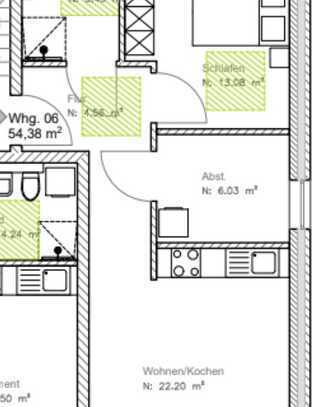 Barrierearme 2,5-Zimmer-Wohnung mit gehobener Innenausstattung mit Aufzug, Balkon und EBK