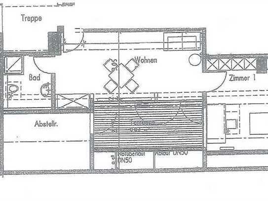 Schöne 2-Zimmerwohnung mit Dachterrasse und neuer kl. Einbauküche