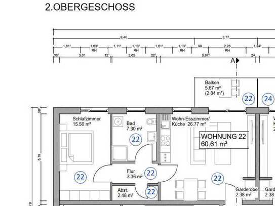 Geschmackvolle möbilierte 2-Zimmer-Wohnung mit Balkon und EBK in Offenbach am Main