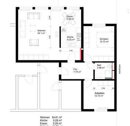 Sanierte, attraktive 3-Zimmer-Wohnung mit Einbauküche in Karlsruhe