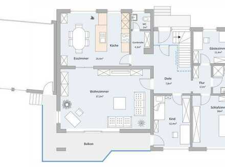 Attraktive 4,5 Zimmer Wohnung mit EBK und Balkon in Schemmerberg