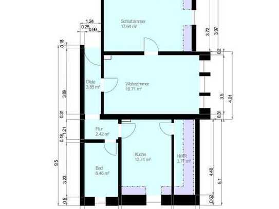 2,5 Zimmer DG-Wohnung am Stadtgarten