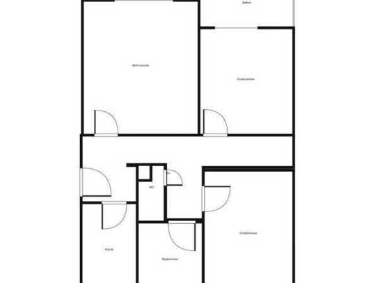 Schicke, saniert 3-Zimmer-Wohnung mit Balkon