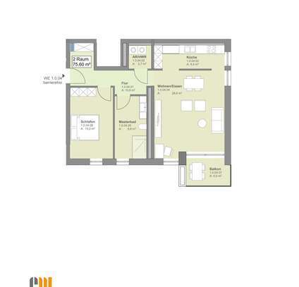 2 - Raum - Wohnung im Neubau Lutherstraße