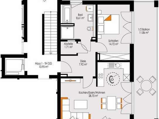 NEUBAU! WOHNTRAUM wird WAHR! Geräumige 2-Zi-Wohnung im 1.OG! EFFIZIENZHAUS 55! Whg-Nr. 4