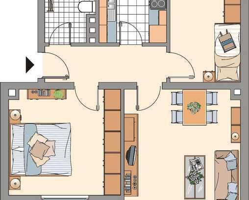 3,5 Zimmer Wohnung mit Balkon und neuem Wannenbad